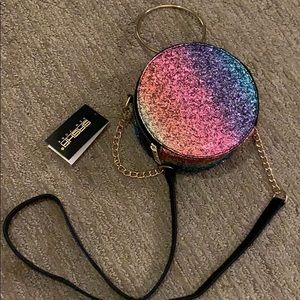 Rainbow Glitter Over the Shoulder Purse